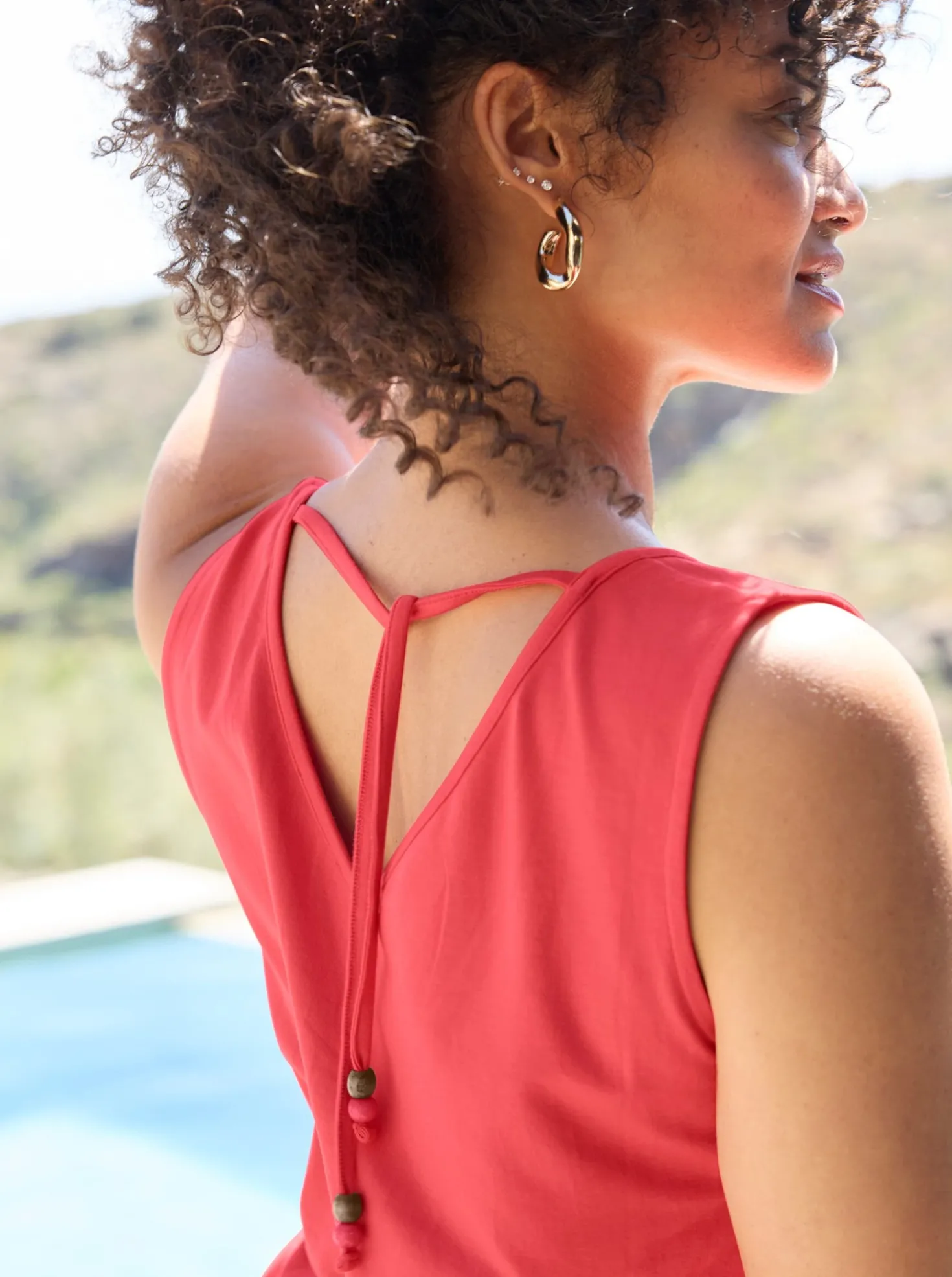 Shirttop mit Bindeband im Nacken