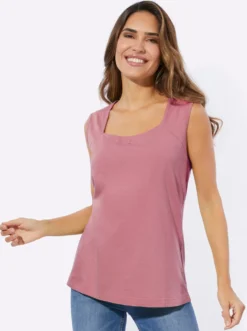 Shirttop mit Karree-Ausschnitt