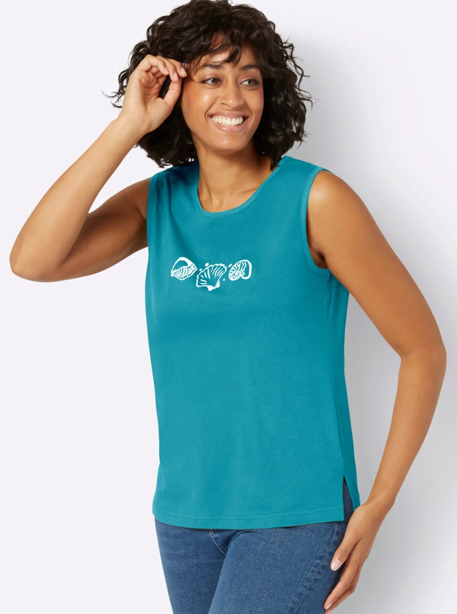 Shirttop mit Seitenschlitzen