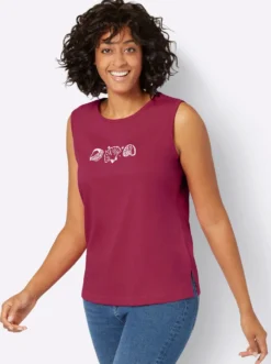 Shirttop mit Seitenschlitzen