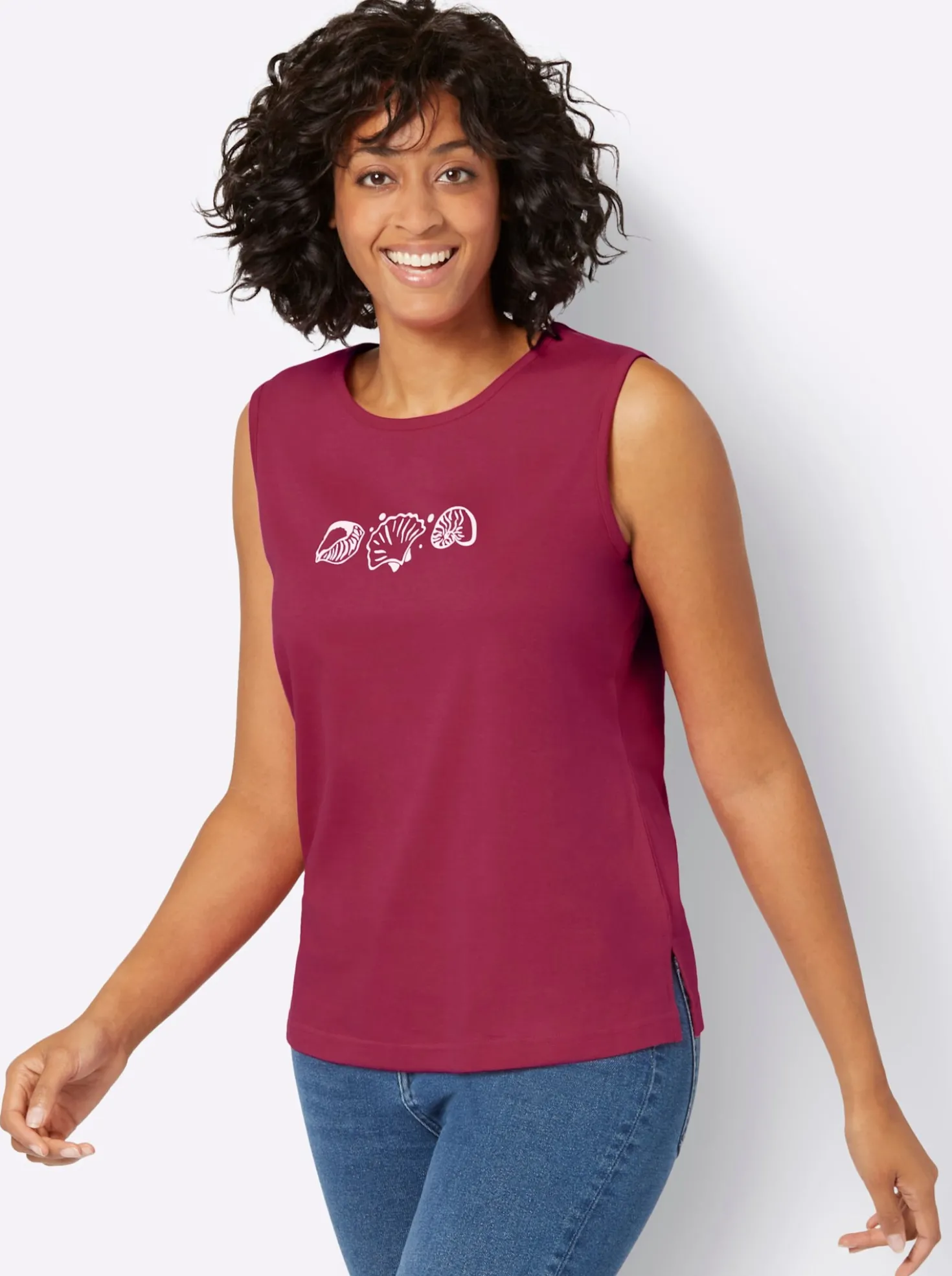 Shirttop mit Seitenschlitzen
