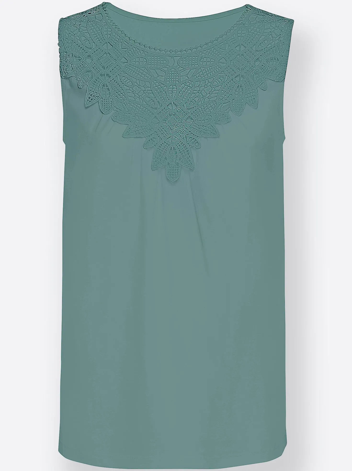 Shirttop mit Spitze am Ausschnitt