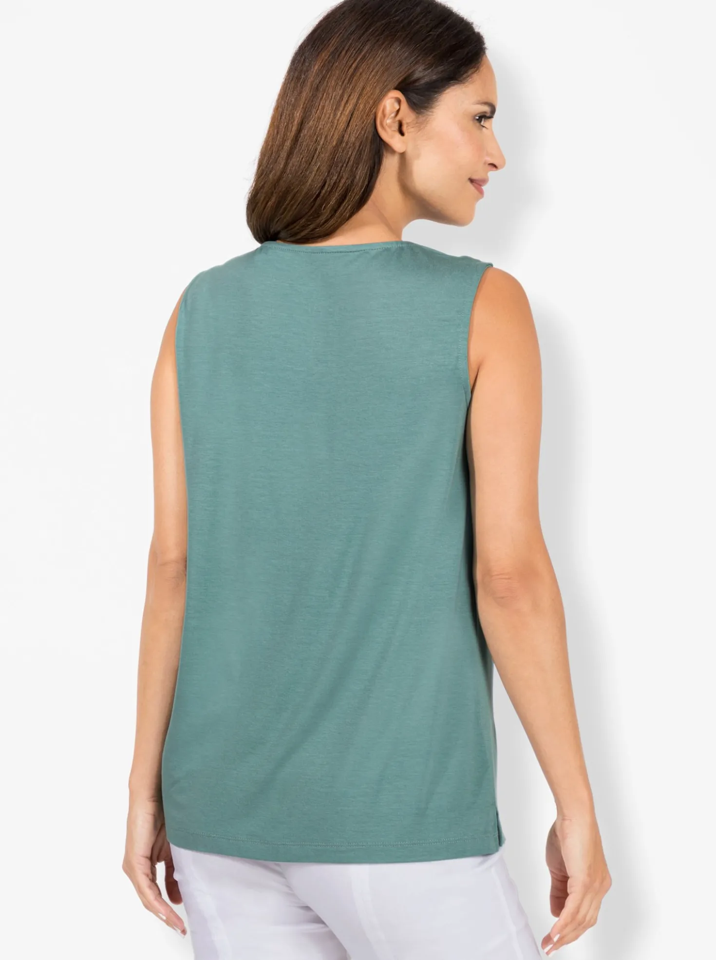 Shirttop mit Spitze am Ausschnitt