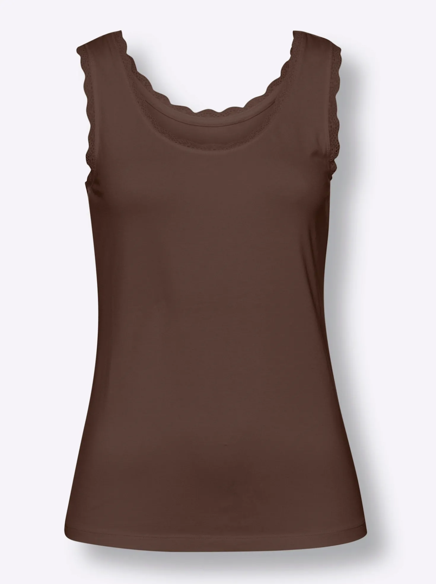 Shirttop mit Spitzenbesatz