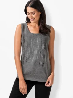 Shirttop mit Ziersteinchen