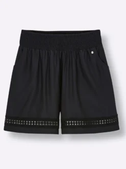 Shorts mit Lochspitze am Saum