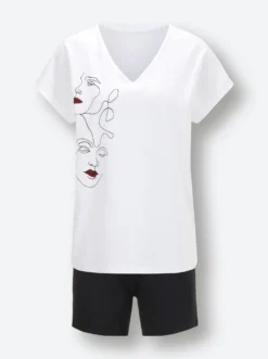 Shorty mit platziertem Print