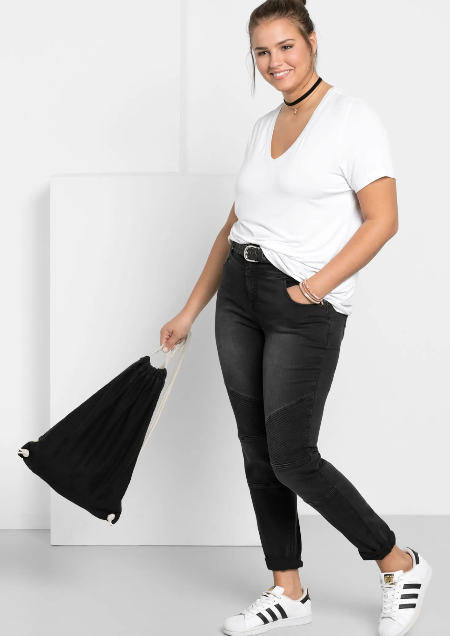 Skinny Jeans im Biker-Look