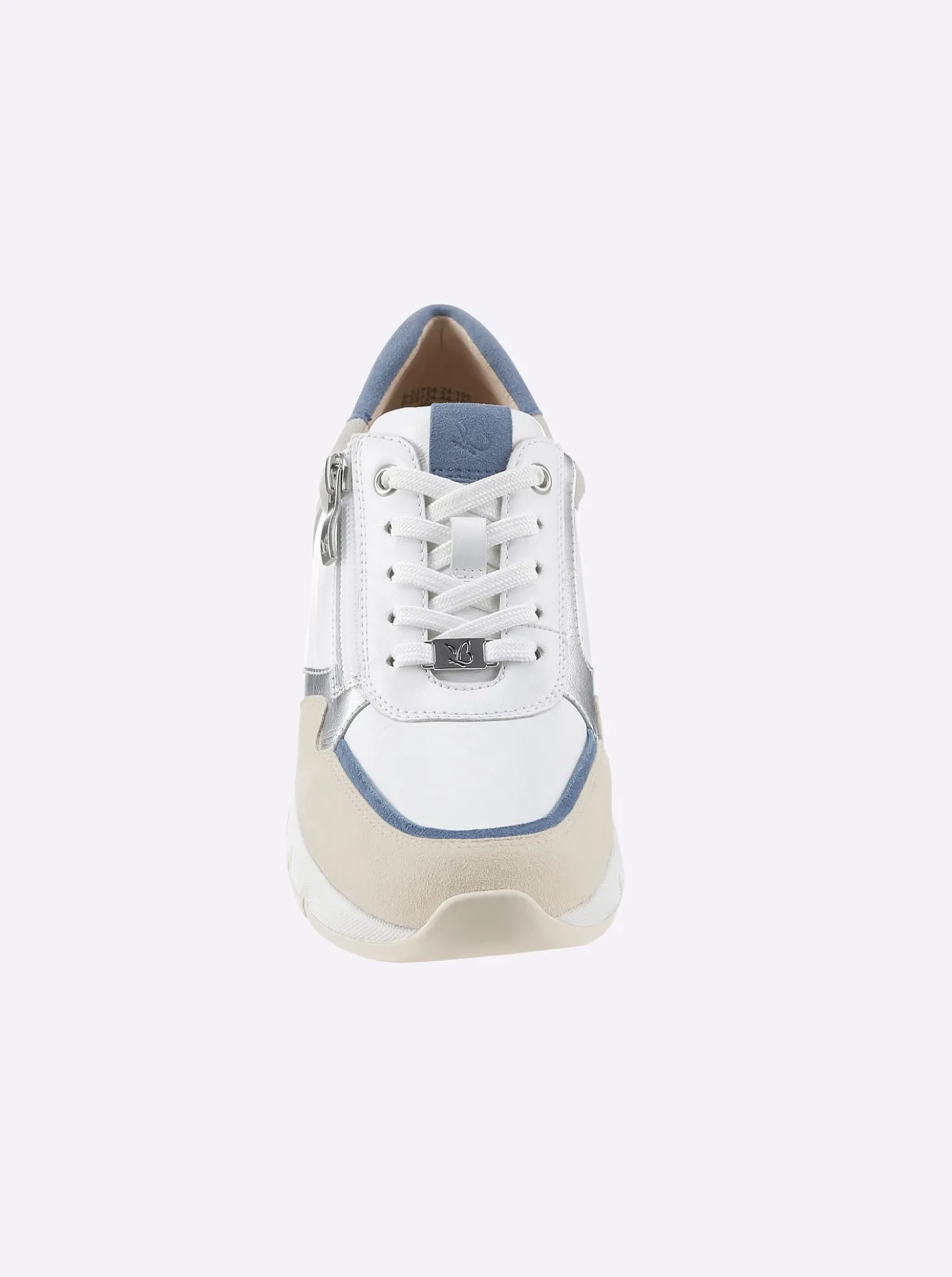 Sneaker im Mix aus Glatt- und Veloursleder