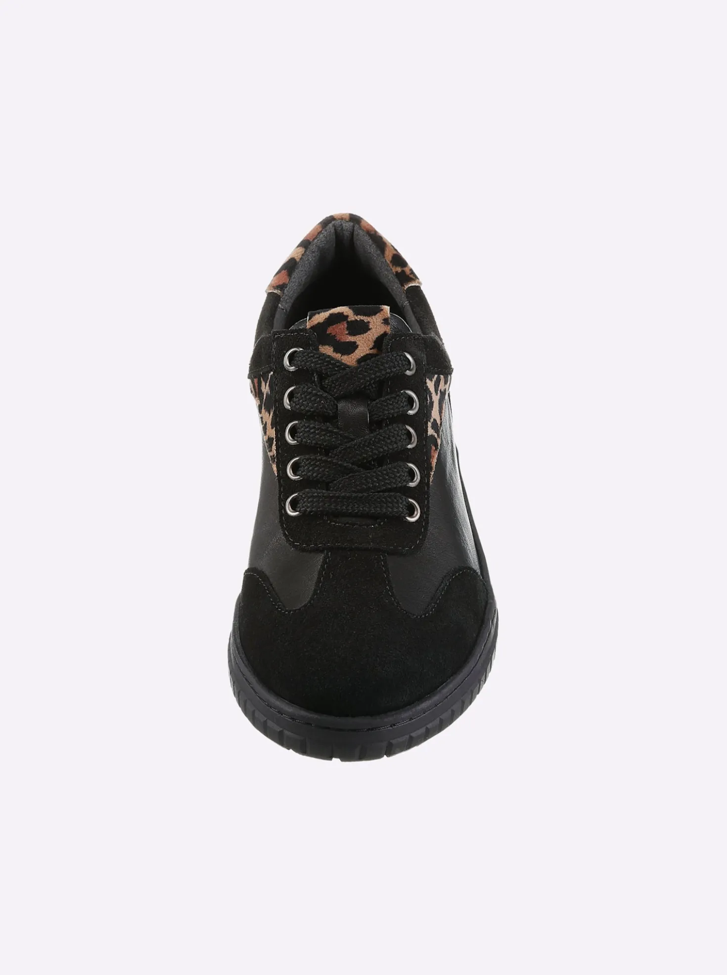 Sneaker mit Details im Leo-Dessin