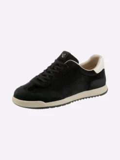 Sneaker mit Velours- & Glattleder