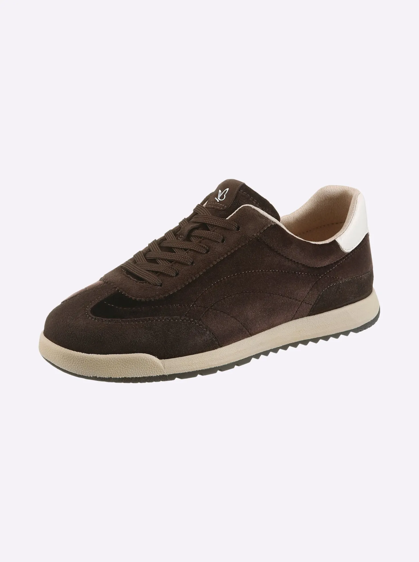 Sneaker mit Velours- & Glattleder