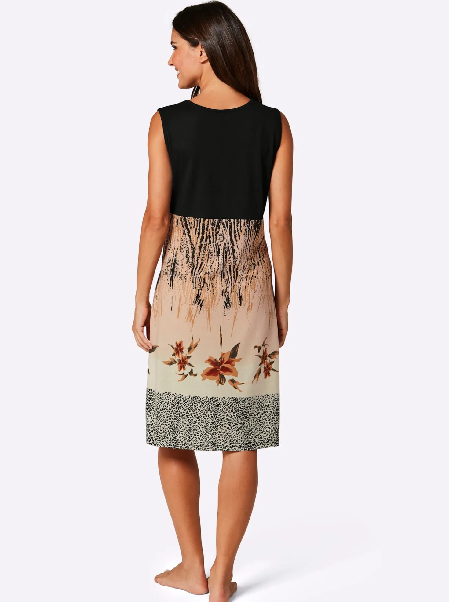 Sommerkleid mit V-Ausschnitt, bedruckt