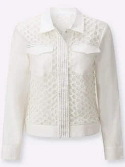 Spitzenblazer mit Deko-Steinchen