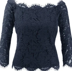 Spitzenbluse mit 3/4-Ärmeln