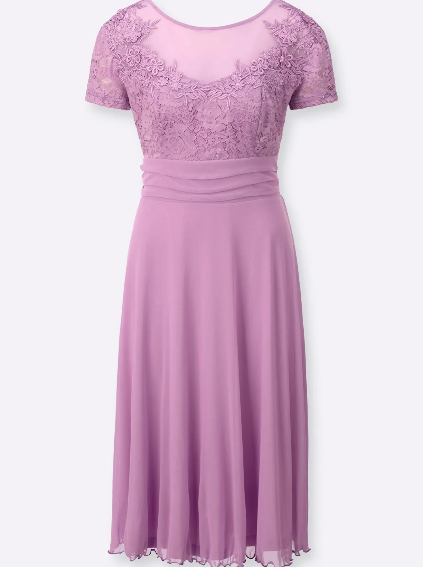 Spitzenkleid mit Mesh-Partien