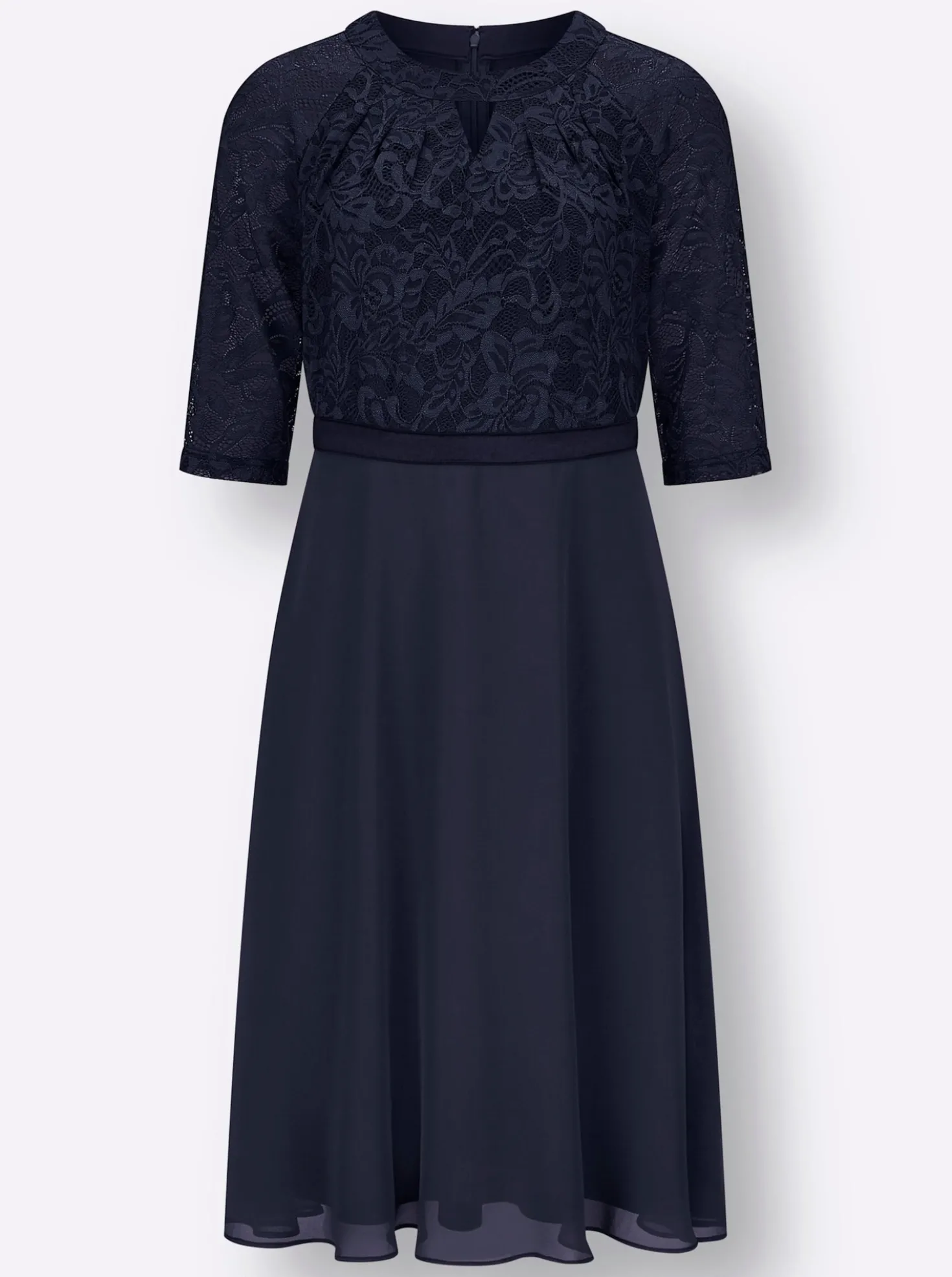 Spitzenkleid mit weitem Rockteil