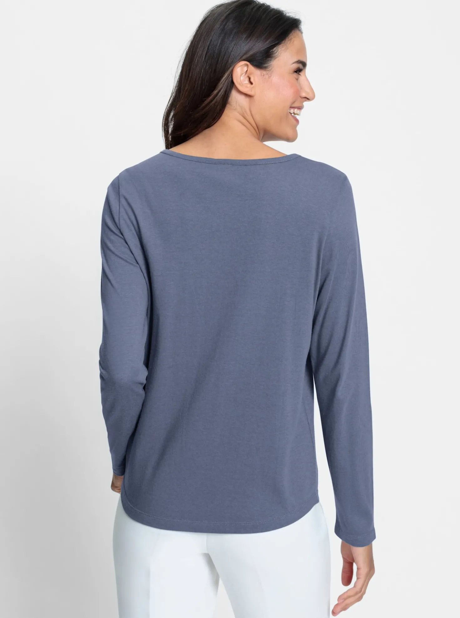 Spitzenshirt abgerundeter Saum