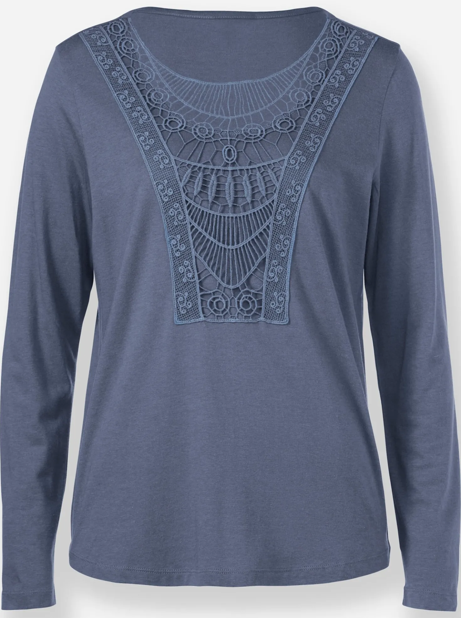 Spitzenshirt abgerundeter Saum