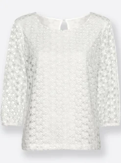Spitzenshirt , am Body blickdicht unterlegt