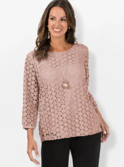 Spitzenshirt , am Body blickdicht unterlegt