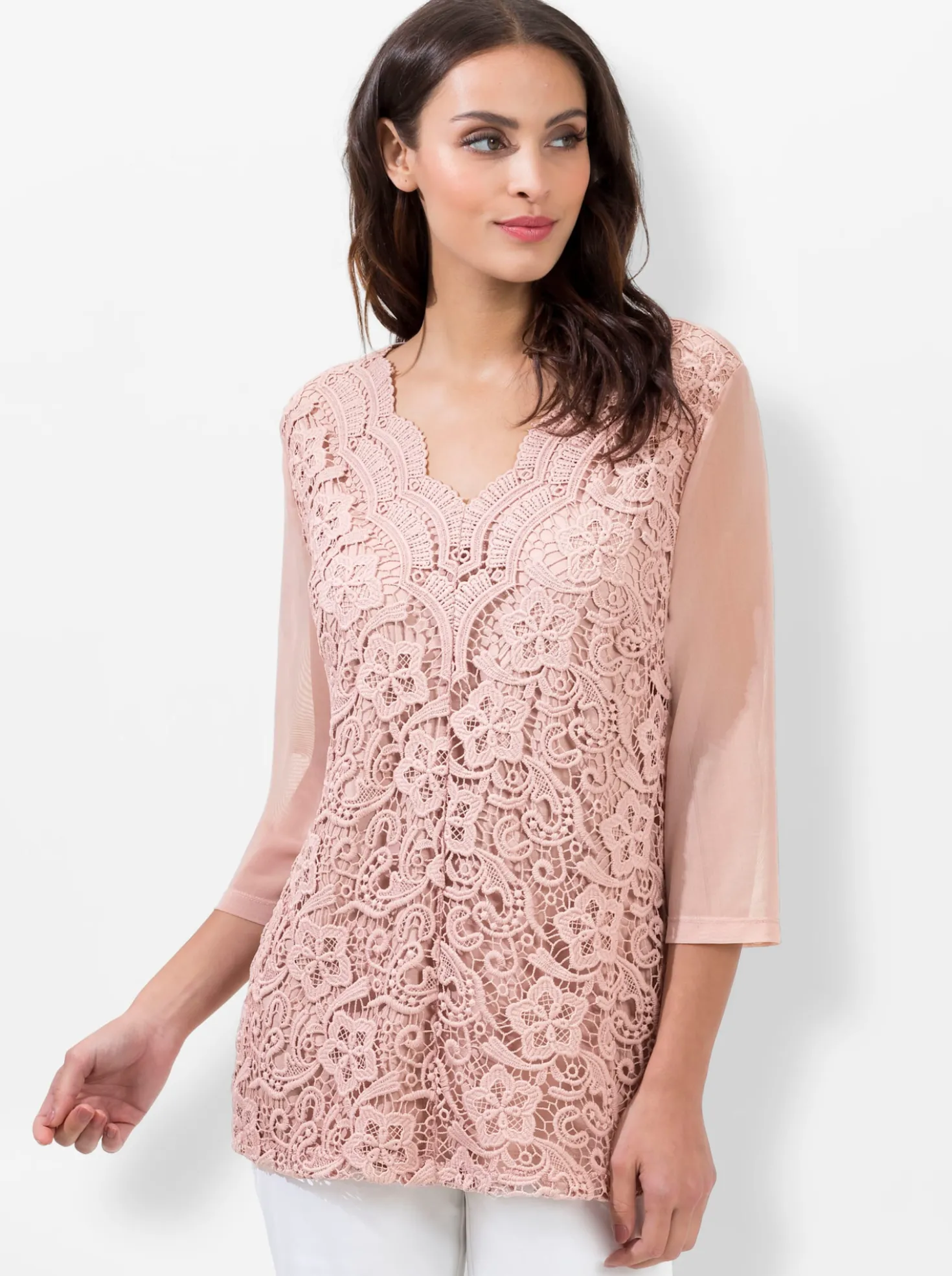 Spitzenshirt blickdicht unterlegt