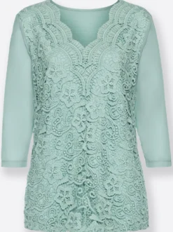 Spitzenshirt blickdicht unterlegt