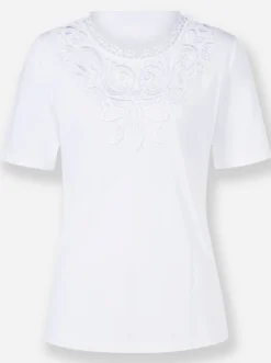 Spitzenshirt im superweichen Materialmix