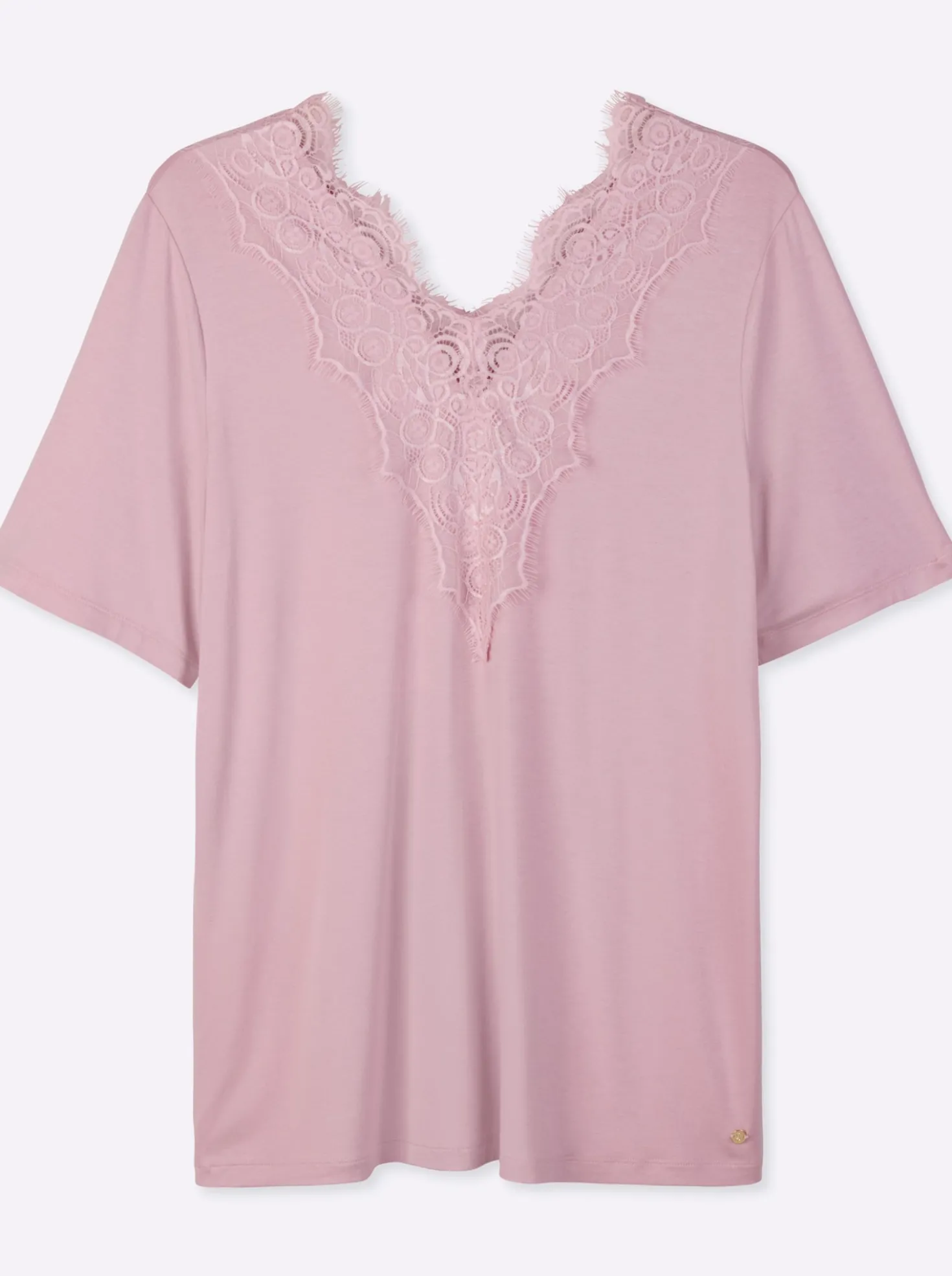 Spitzenshirt mit beidseitigem, tiefem V