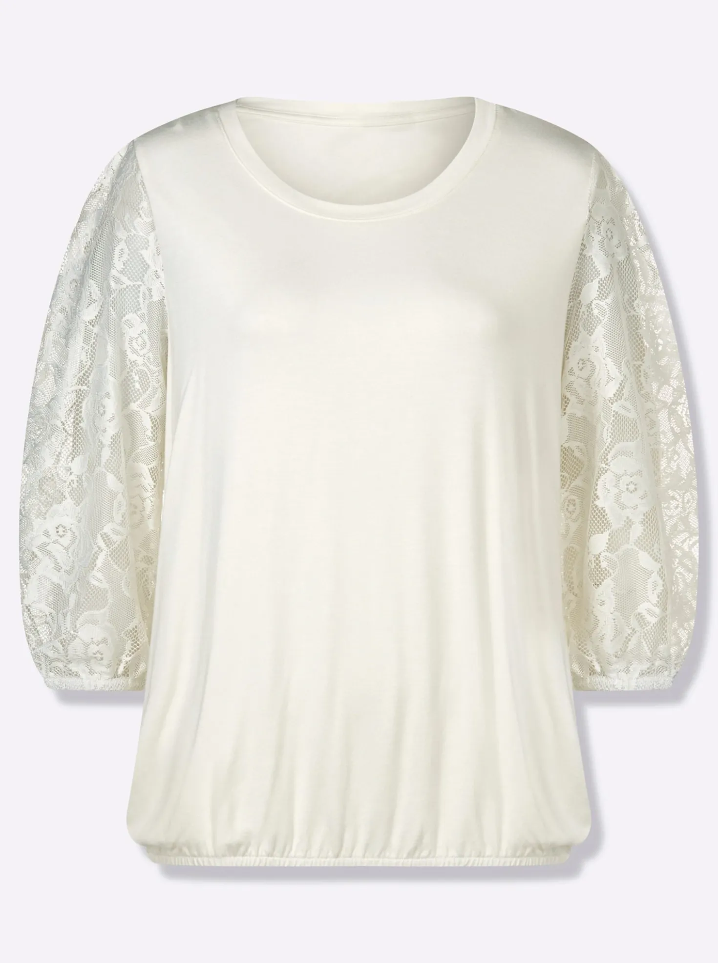 Spitzenshirt mit dezenter Raffung
