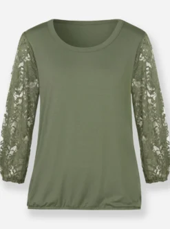 Spitzenshirt mit dezenter Raffung
