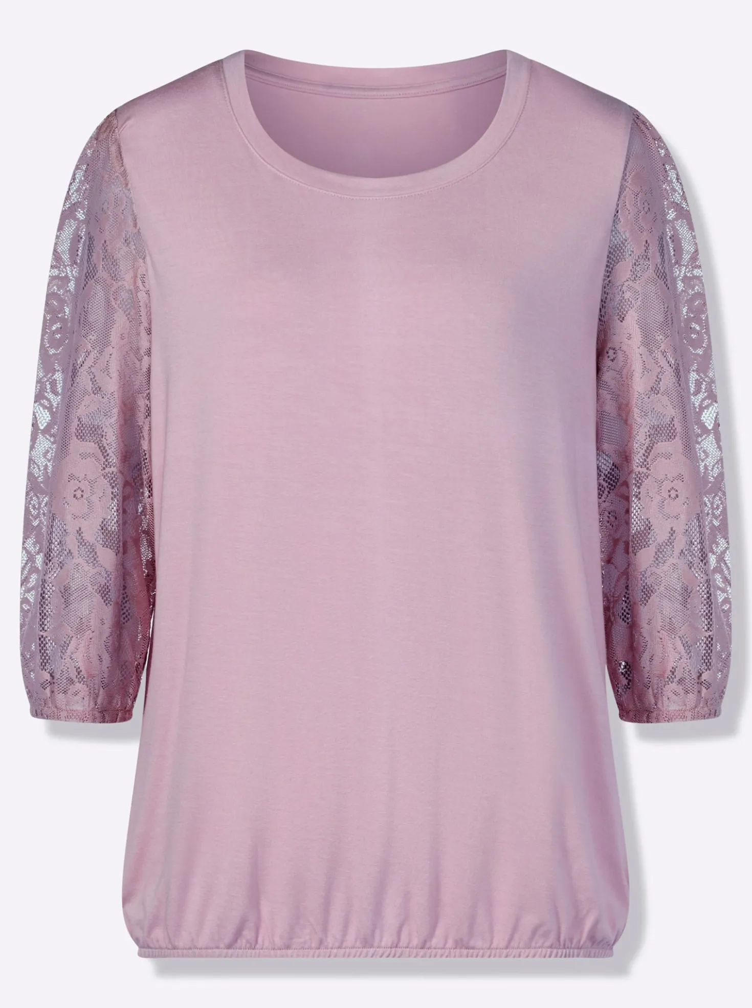 Spitzenshirt mit dezenter Raffung