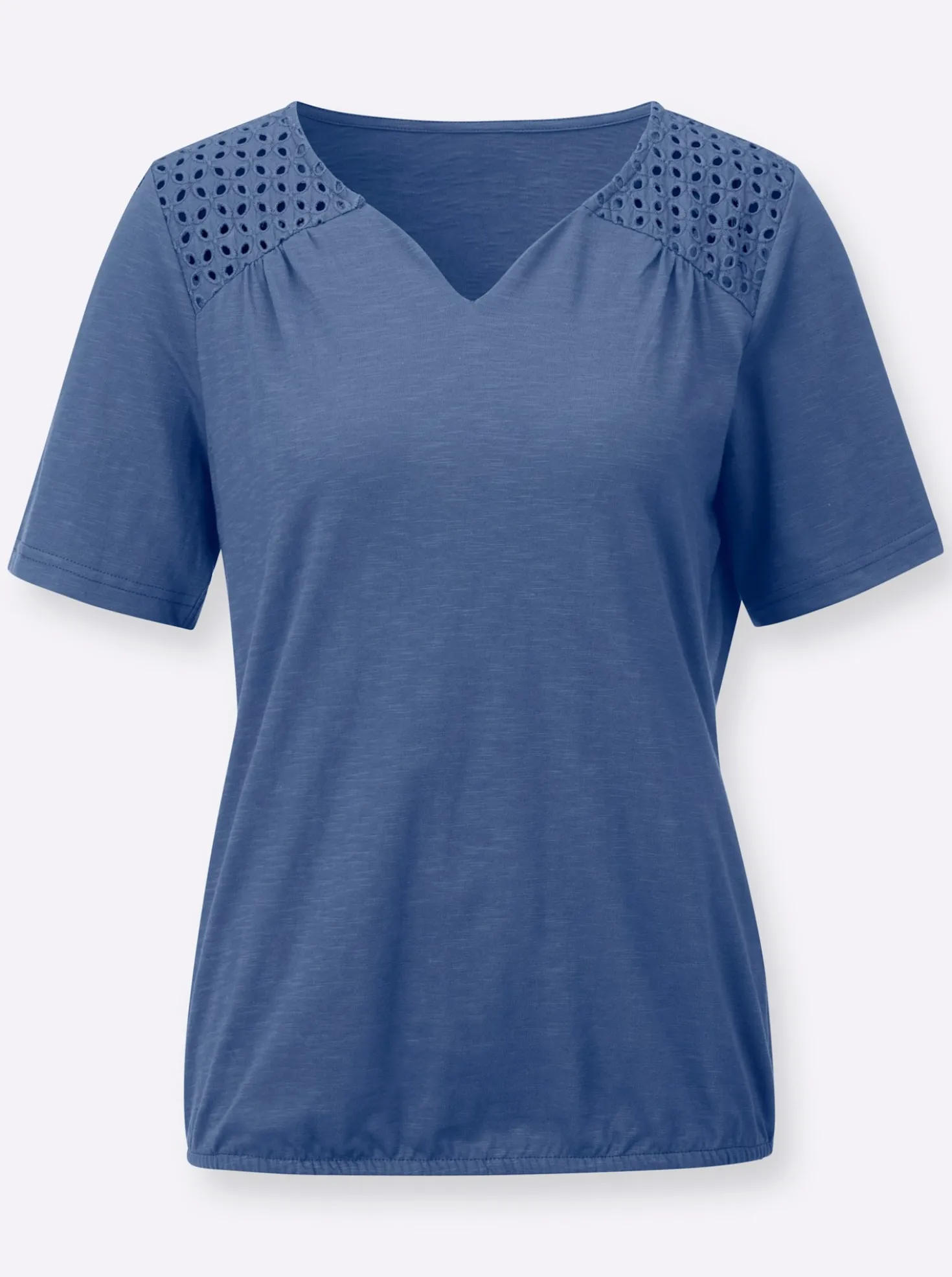 Spitzenshirt mit elastischem Saum