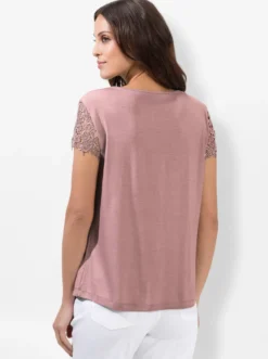 Spitzenshirt mit herzförmigem Spitzen-Einsatz
