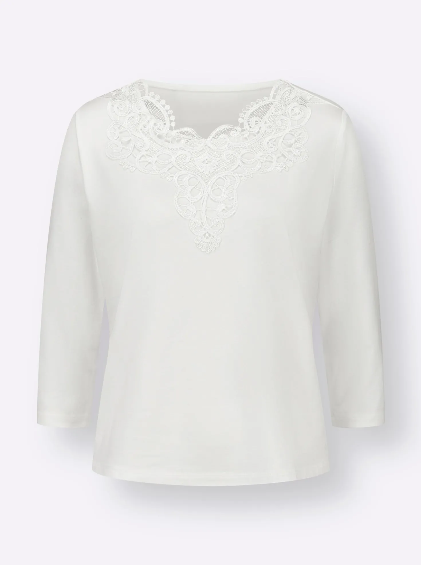 Spitzenshirt mit 3/4-Ärmeln