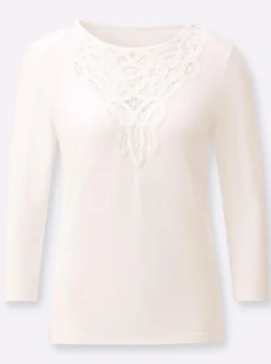 Spitzenshirt mit 3/4-Ärmeln
