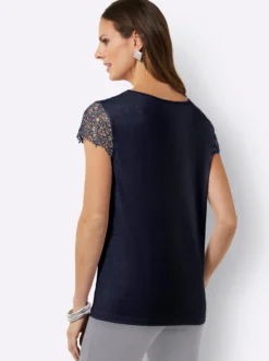 Spitzenshirt mit transparenter Spitze