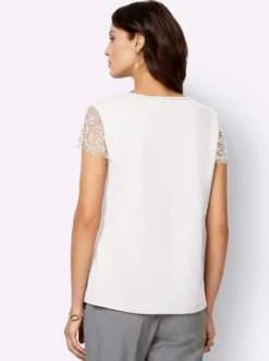 Spitzenshirt mit transparenter Spitze