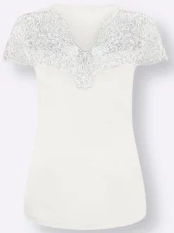Spitzenshirt mit transparenter Spitze