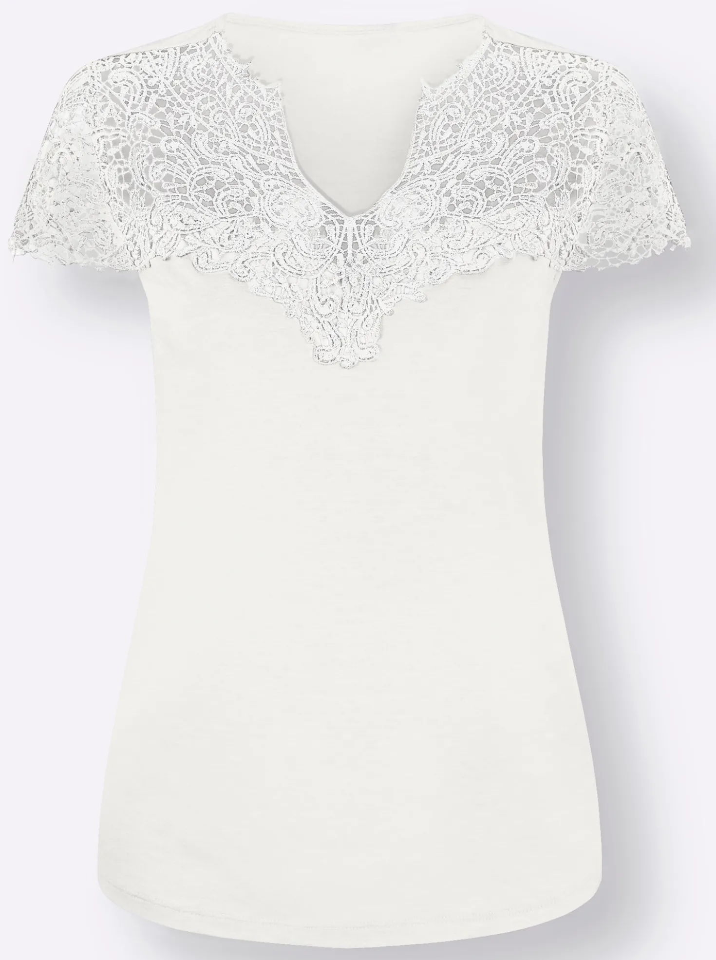 Spitzenshirt mit transparenter Spitze