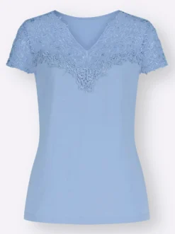 Spitzenshirt mit transparenter Spitze