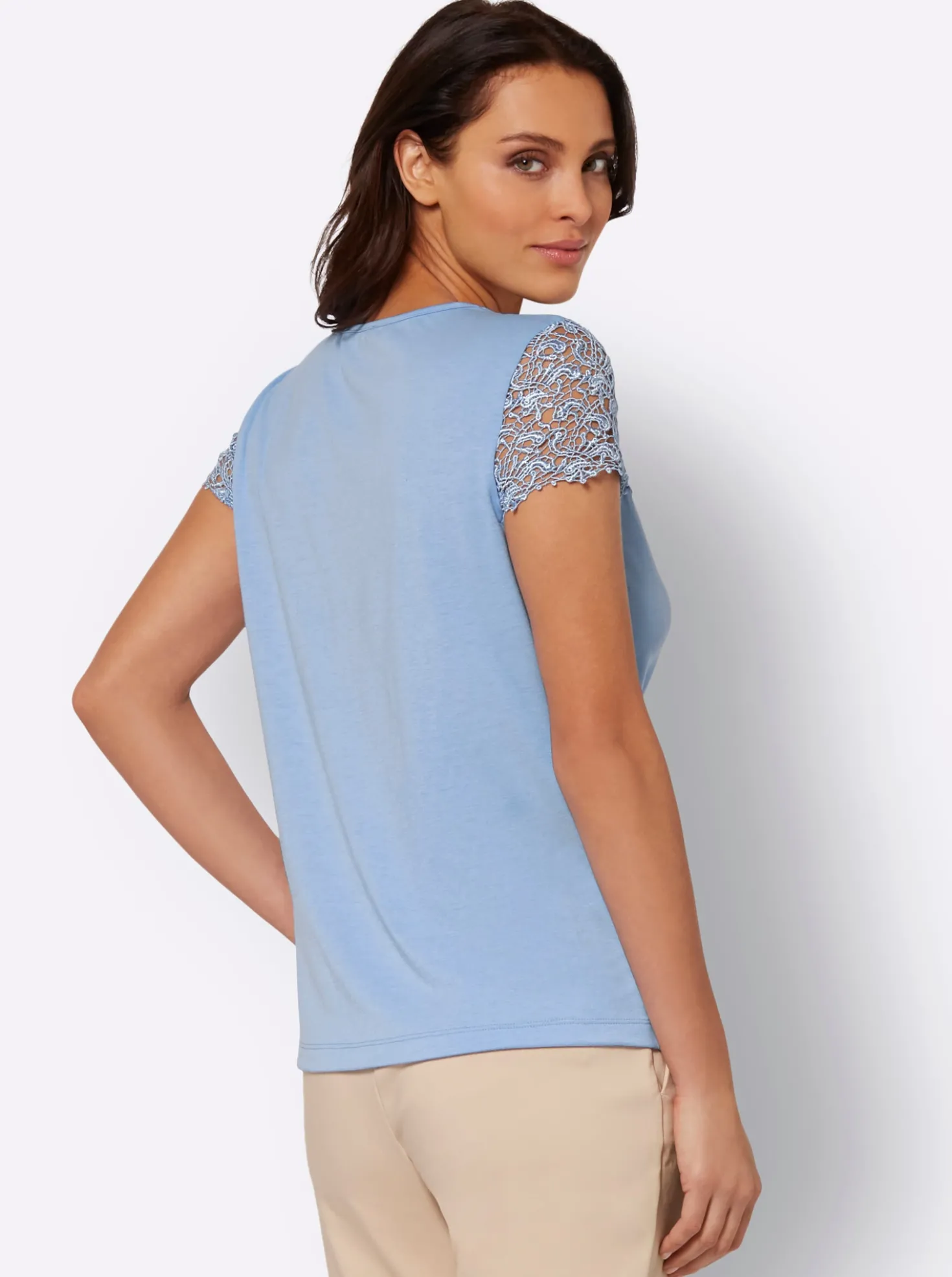 Spitzenshirt mit transparenter Spitze