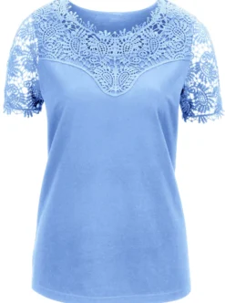 Spitzenshirt mit transparenter Spitze