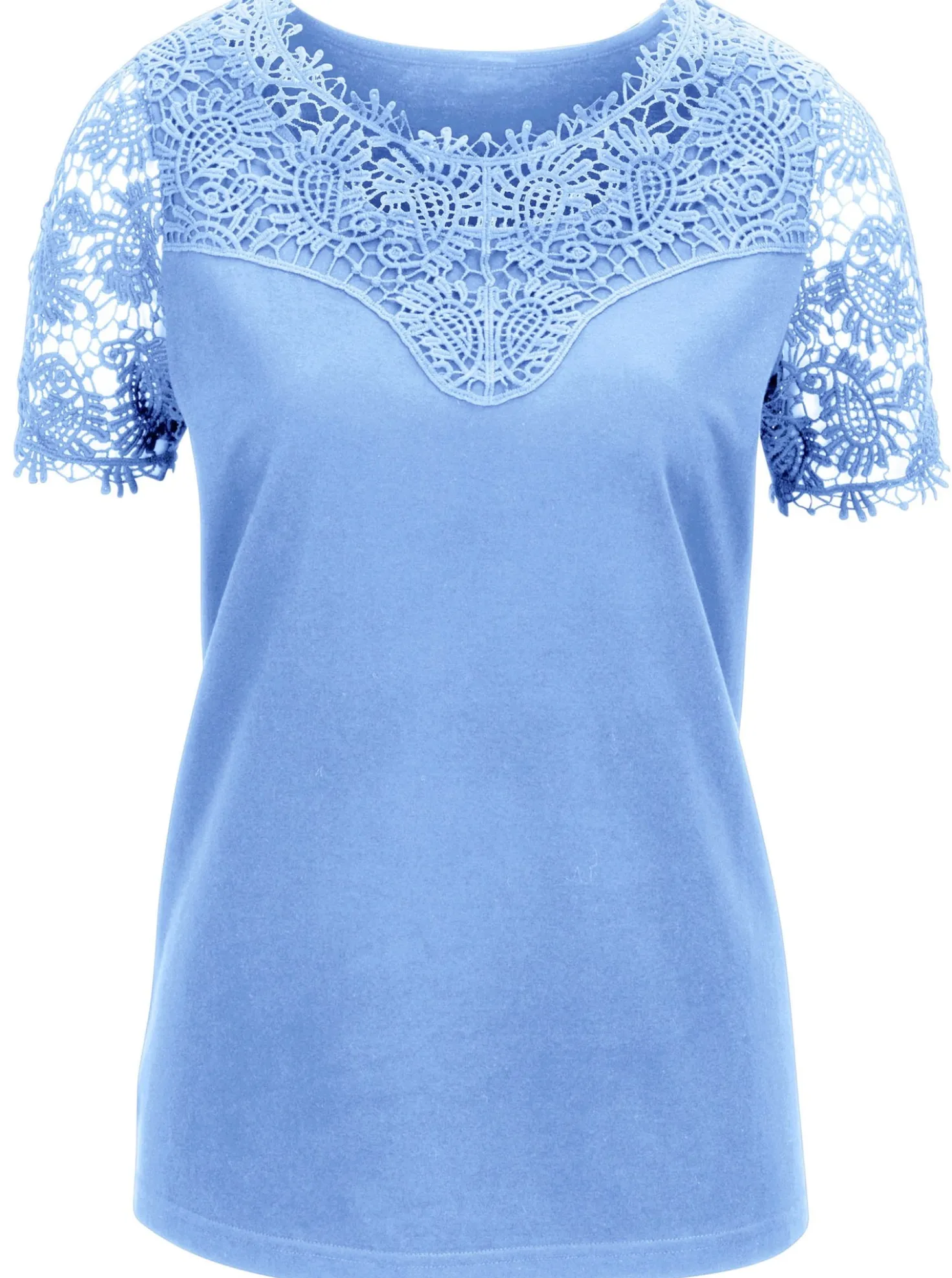 Spitzenshirt mit transparenter Spitze