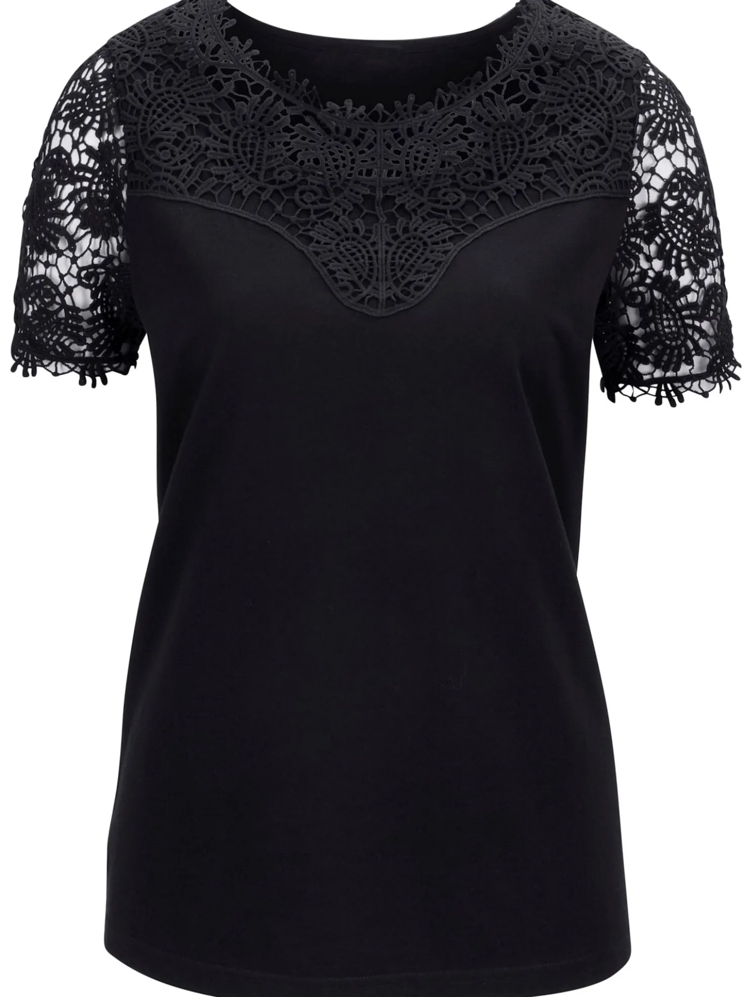 Spitzenshirt mit transparenter Spitze