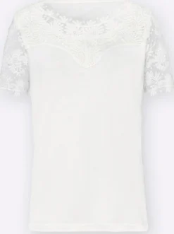 Spitzenshirt mit transparenter Spitze