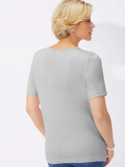 Spitzenshirt mit unterlegter Spitze
