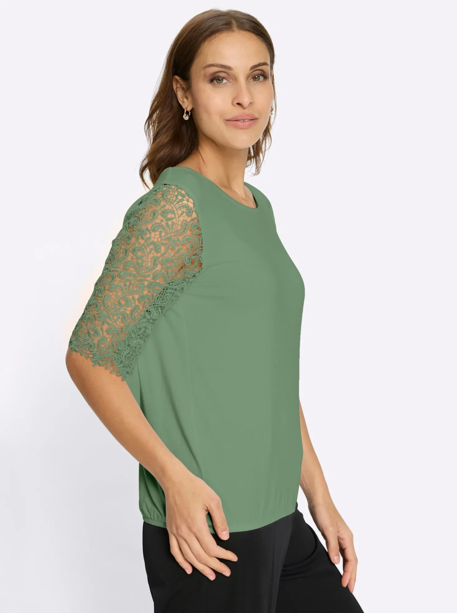 Spitzenshirt mit 95% Viskose
