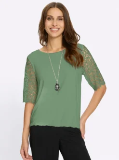Spitzenshirt mit 95% Viskose