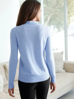 Stehkragenpullover aus reinem Kaschmir